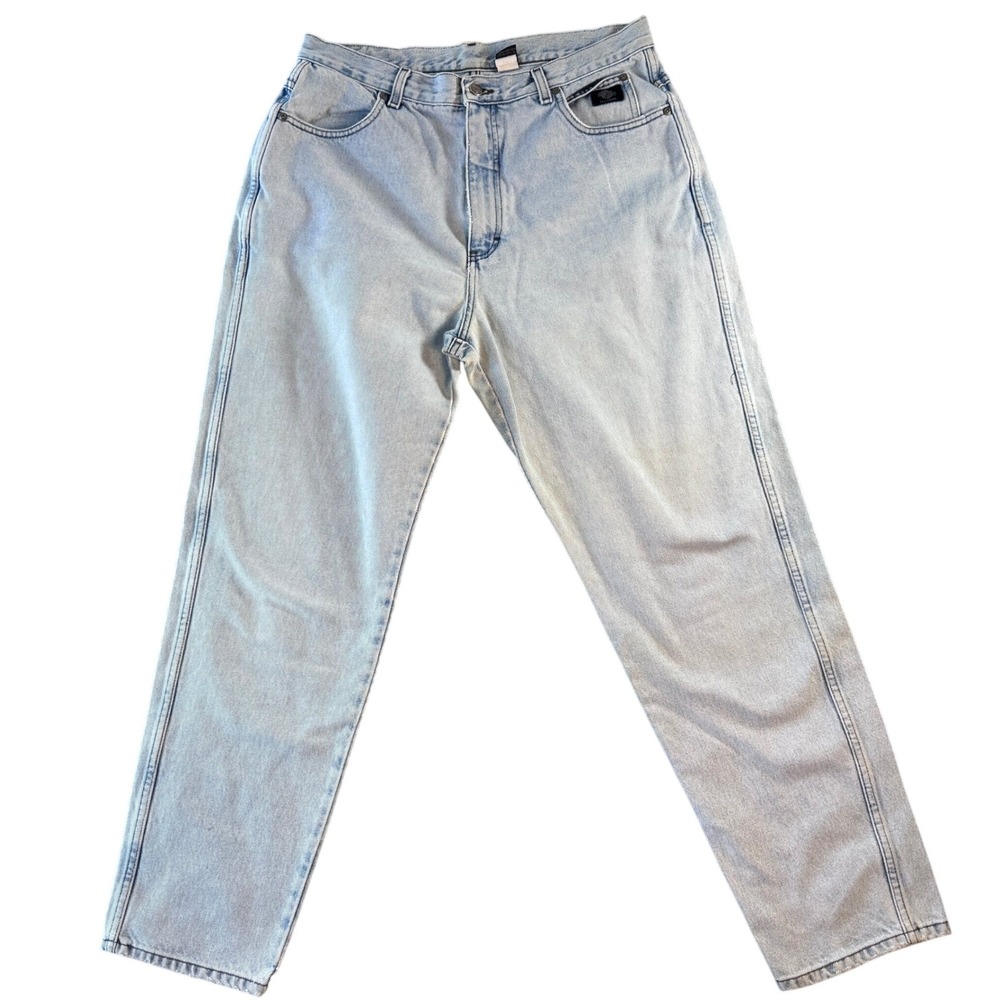Vintage Harley Davidson Made in USA Light‎ Wash Mom Jeans 16 (Fits Modern 12/14)